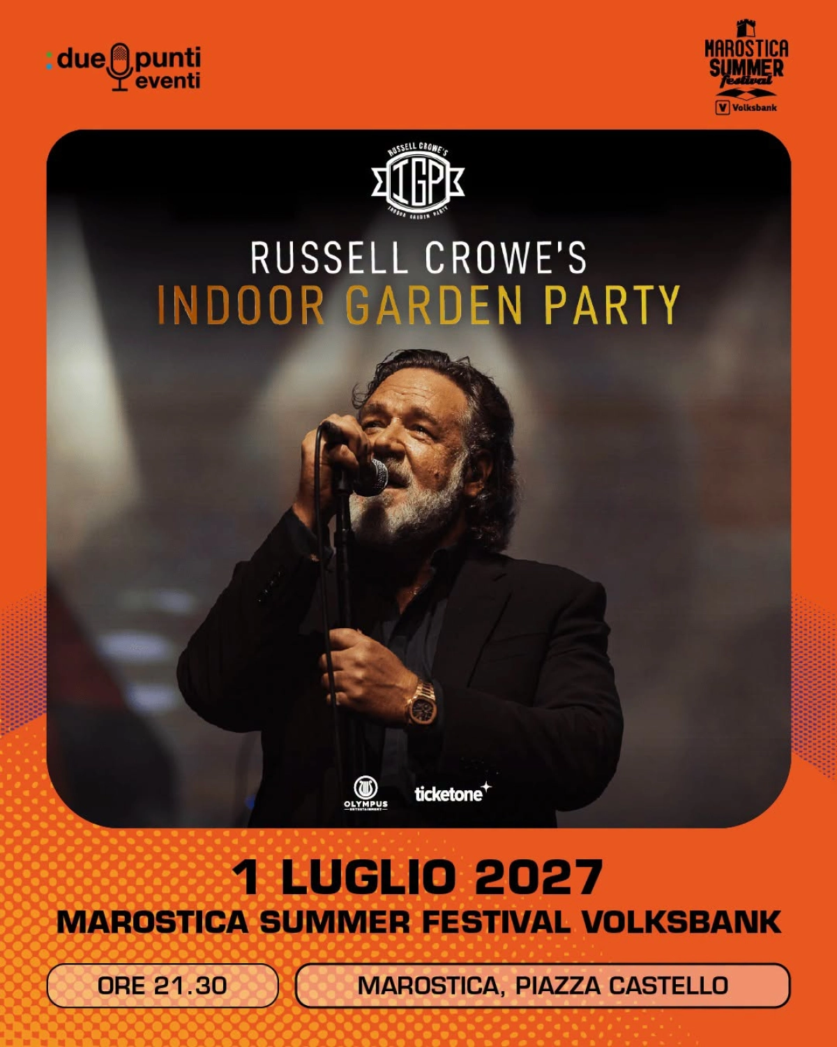 Russell Crowe al Piazza Castello Marostica Tickets