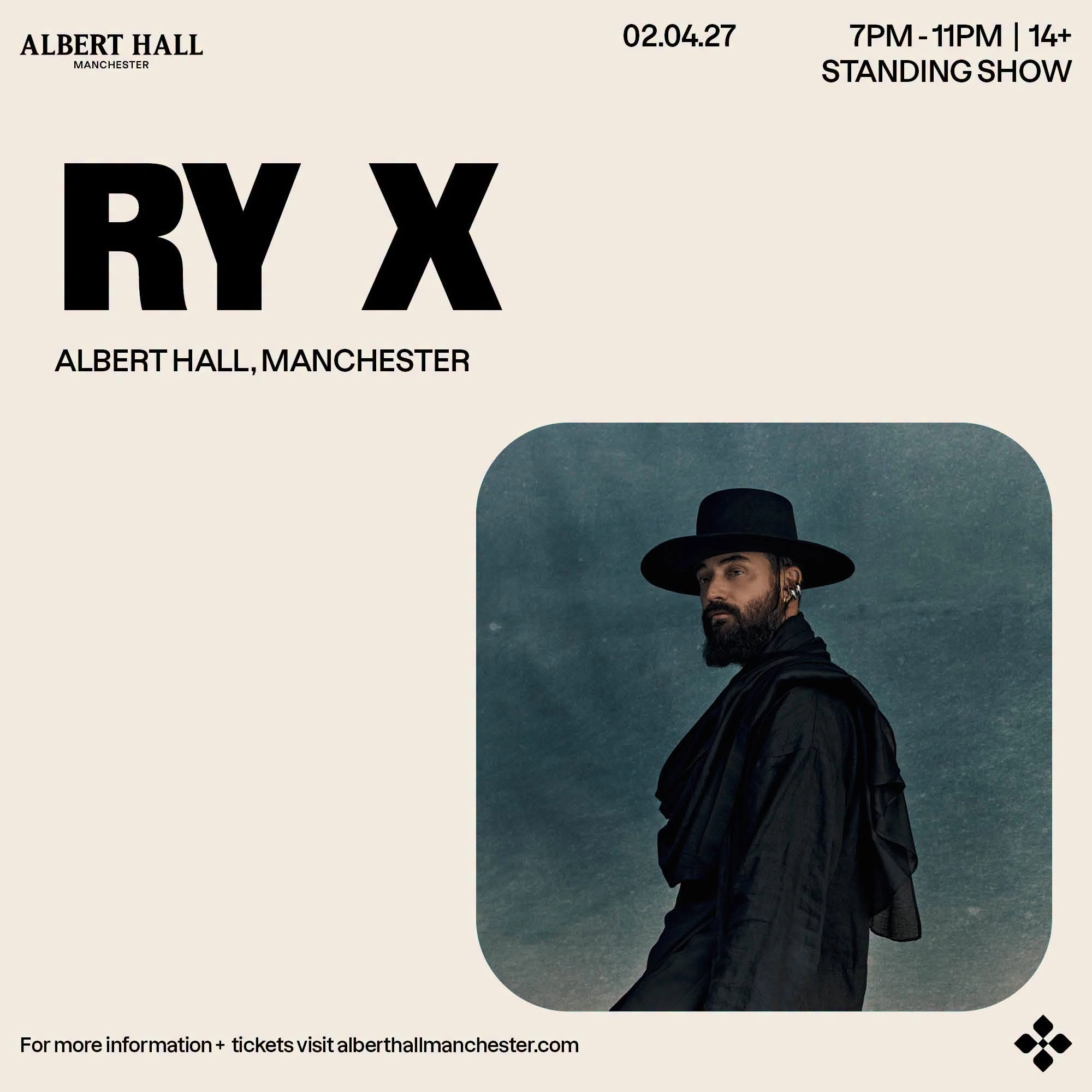 RY X at Albert Hall Manchester Tickets
