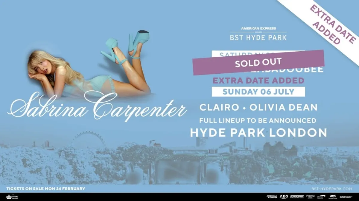Billets Sabrina Carpenter (Hyde Park - Londres)