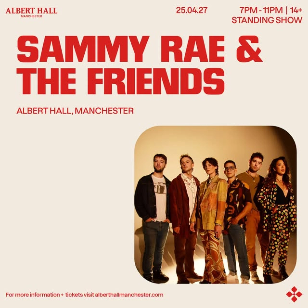 Sammy Rae and The Friends at Albert Hall Manchester Tickets