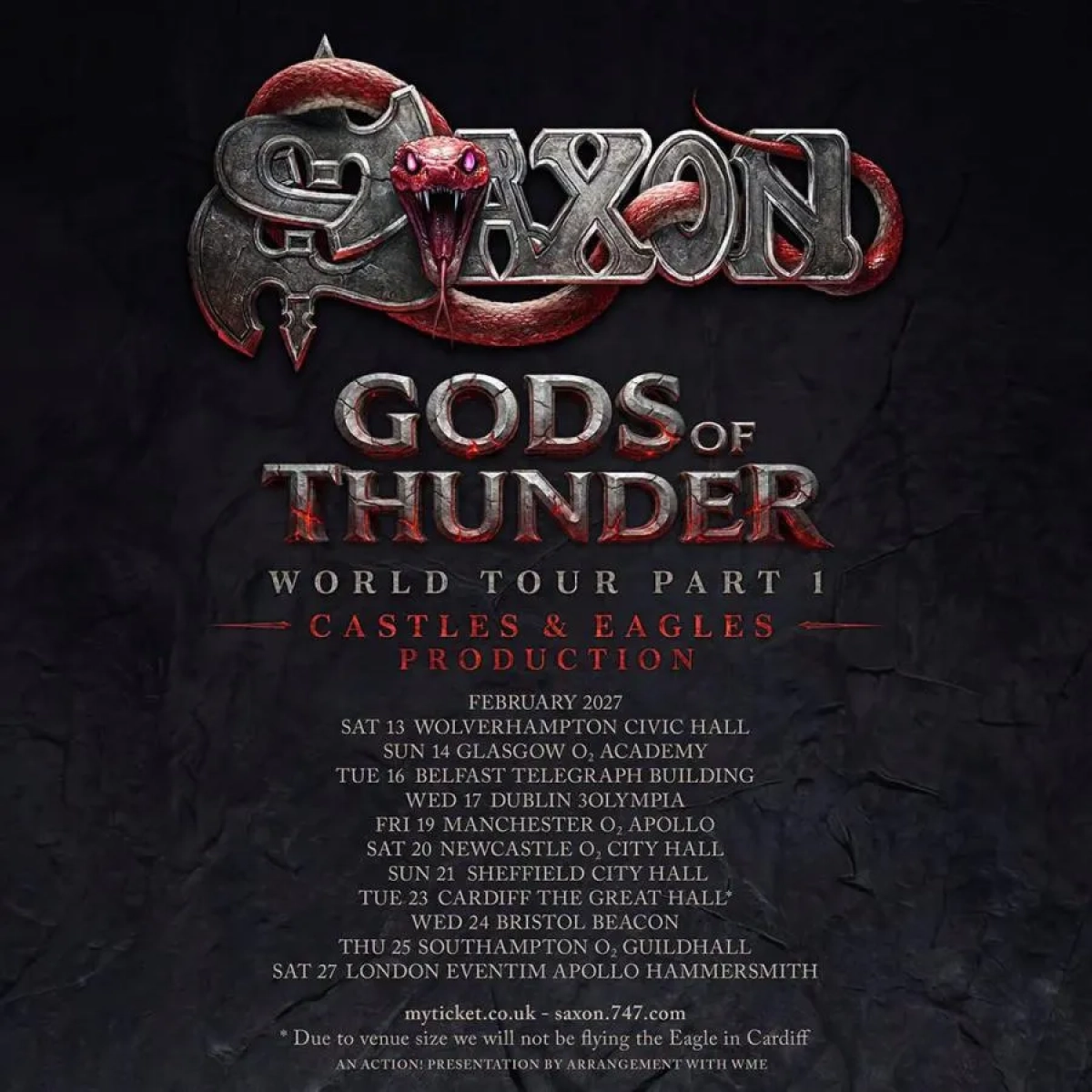 Saxon at O2 Guildhall Southampton Tickets