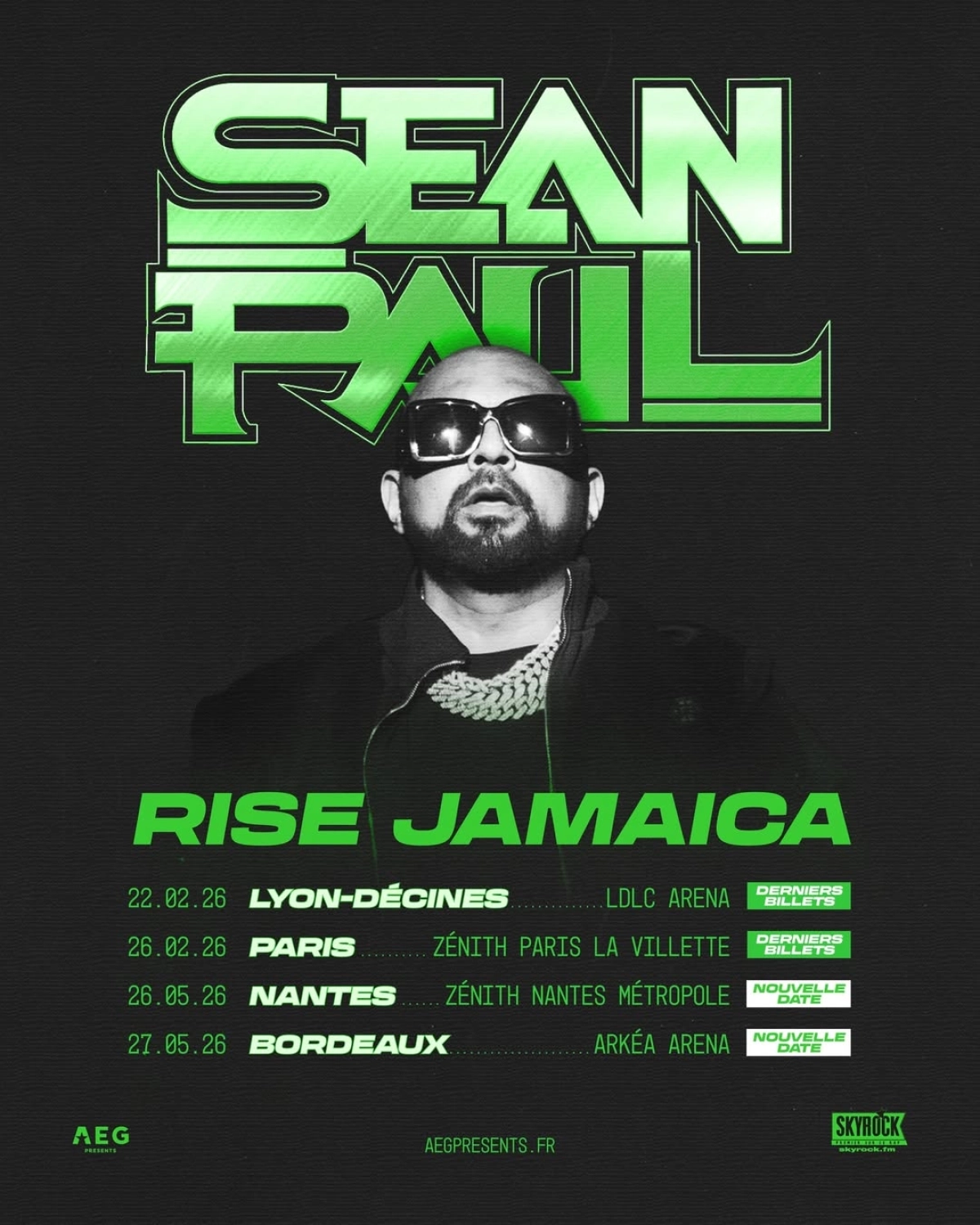 Billets Sean Paul (Arkea Arena - Bordeaux)