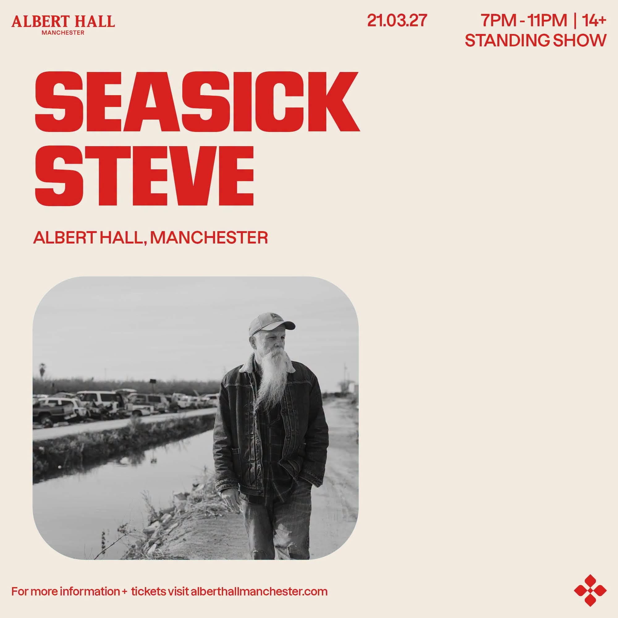 Seasick Steve al Albert Hall Manchester Tickets