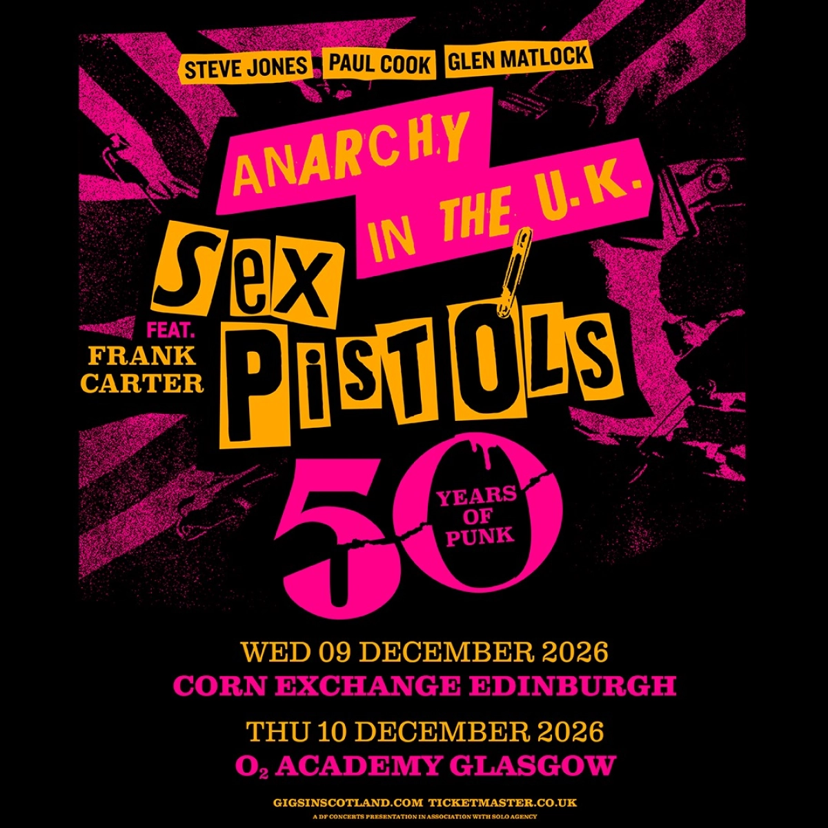 Sex Pistols Ft. Frank Carter en O2 Academy Glasgow Tickets