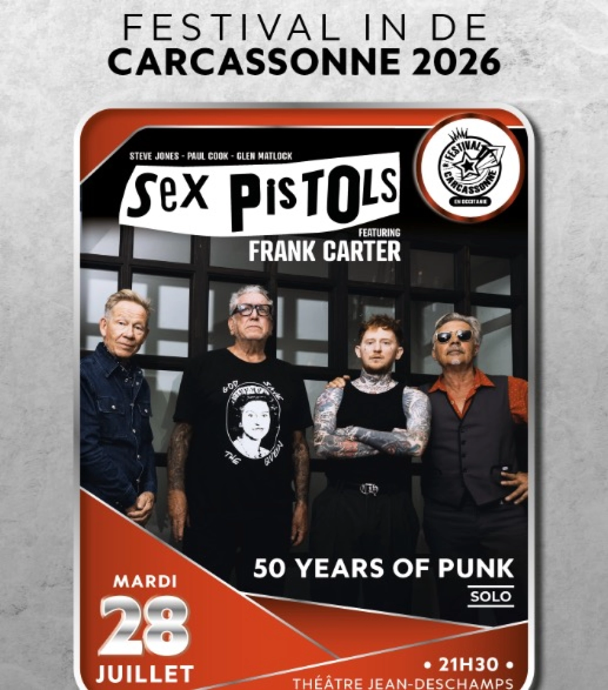 Billets Sex Pistols (Theatre Jean Deschamps - Carcassonne)