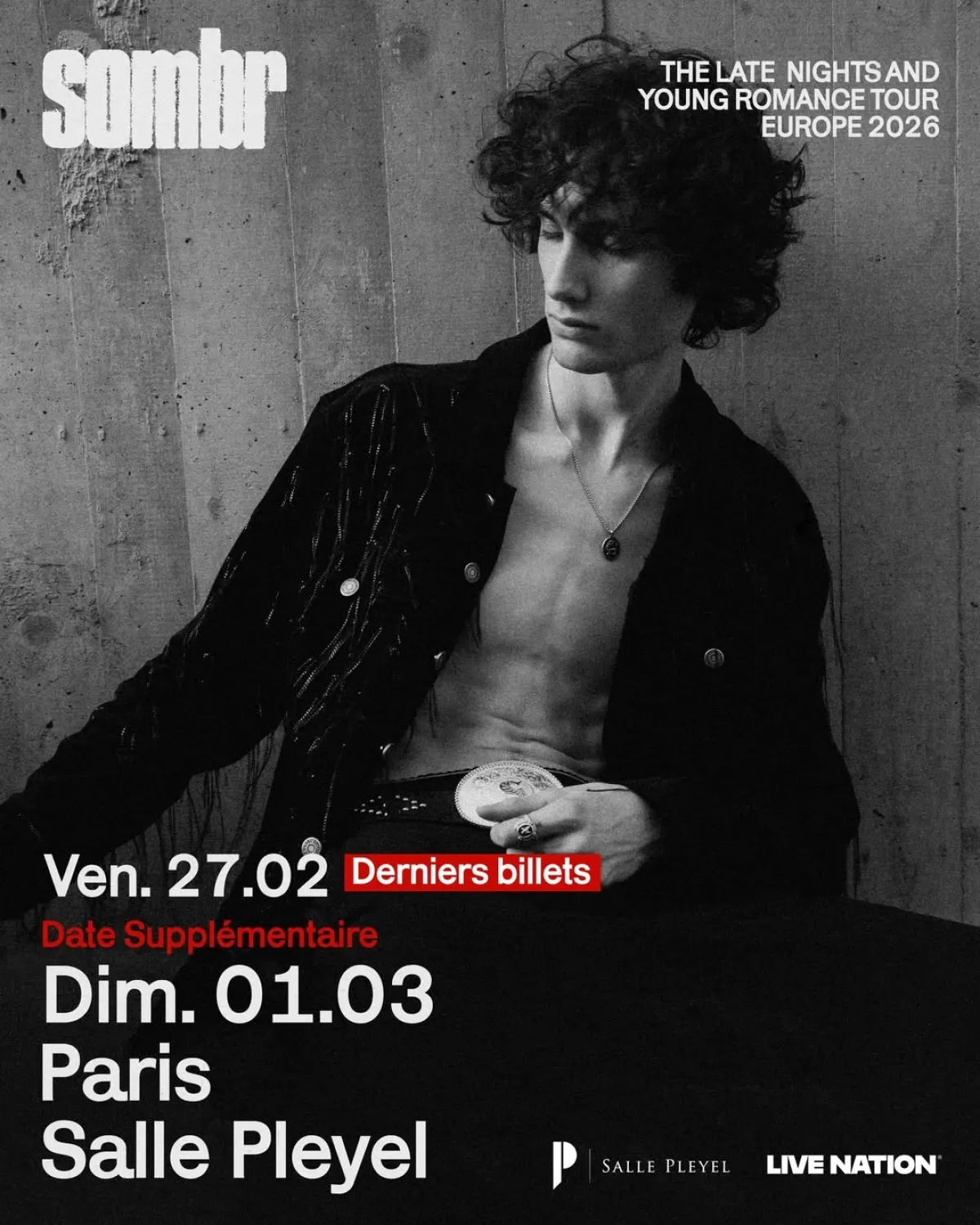 Billets Sombr (Salle Pleyel - Paris)