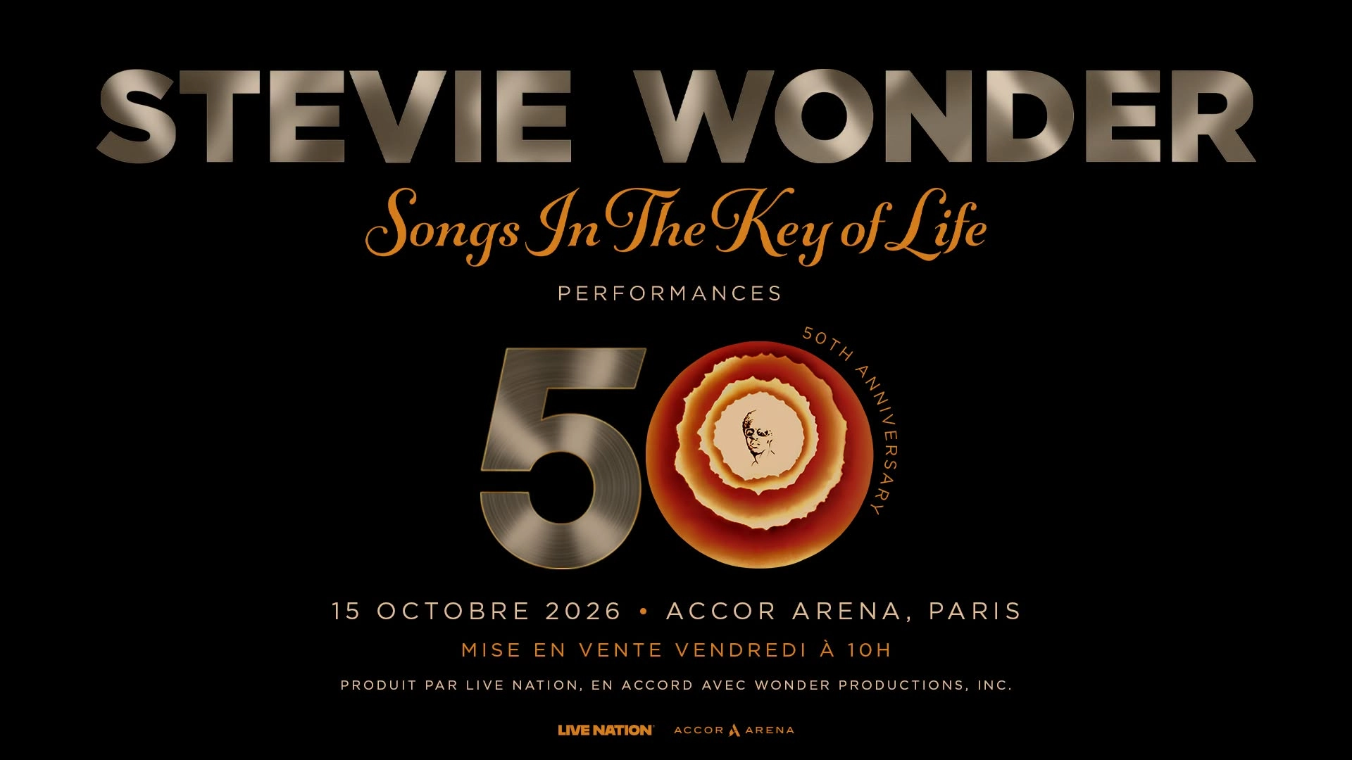 Billets Stevie Wonder (Accor Arena - Paris)