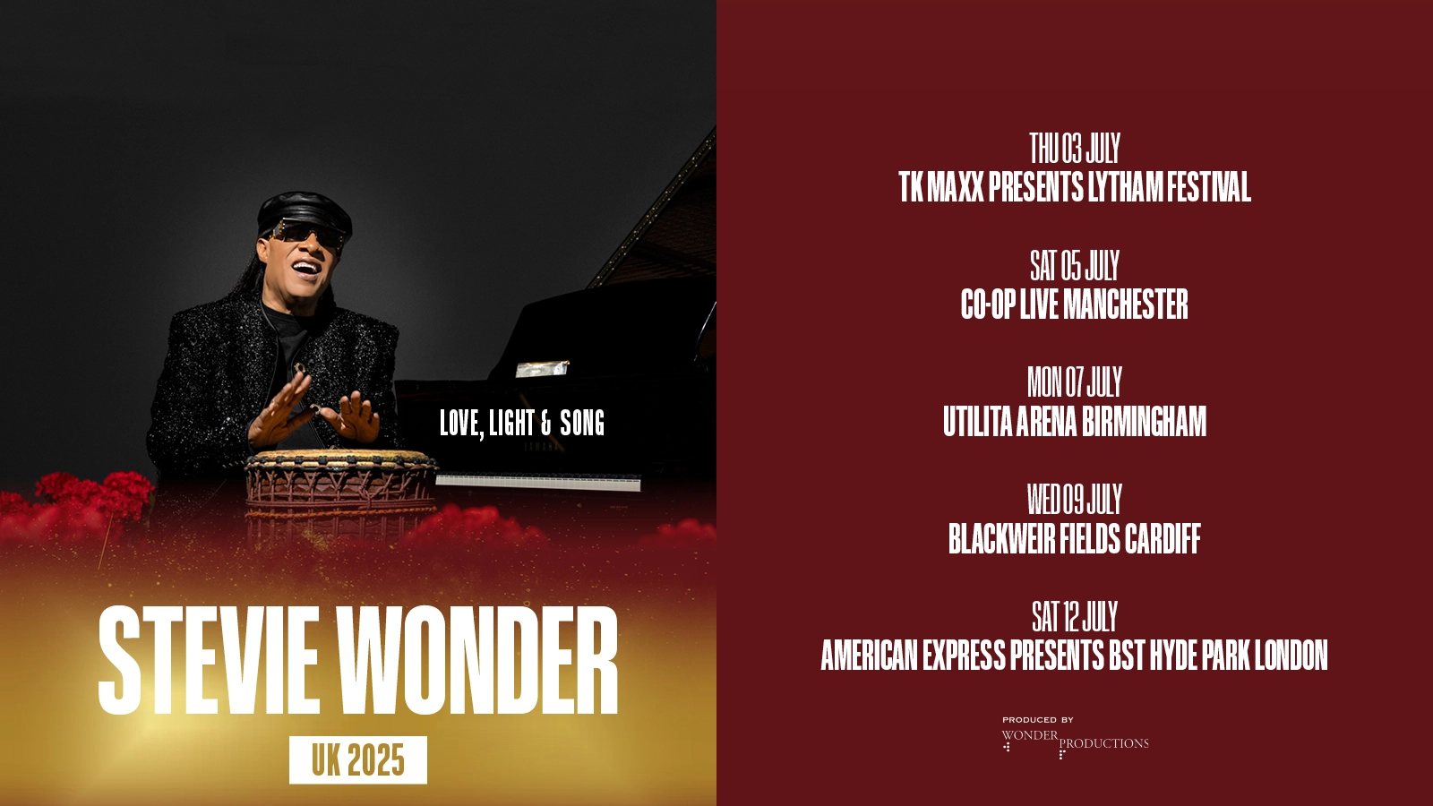 Billets Stevie Wonder (Co-op Live - Manchester)