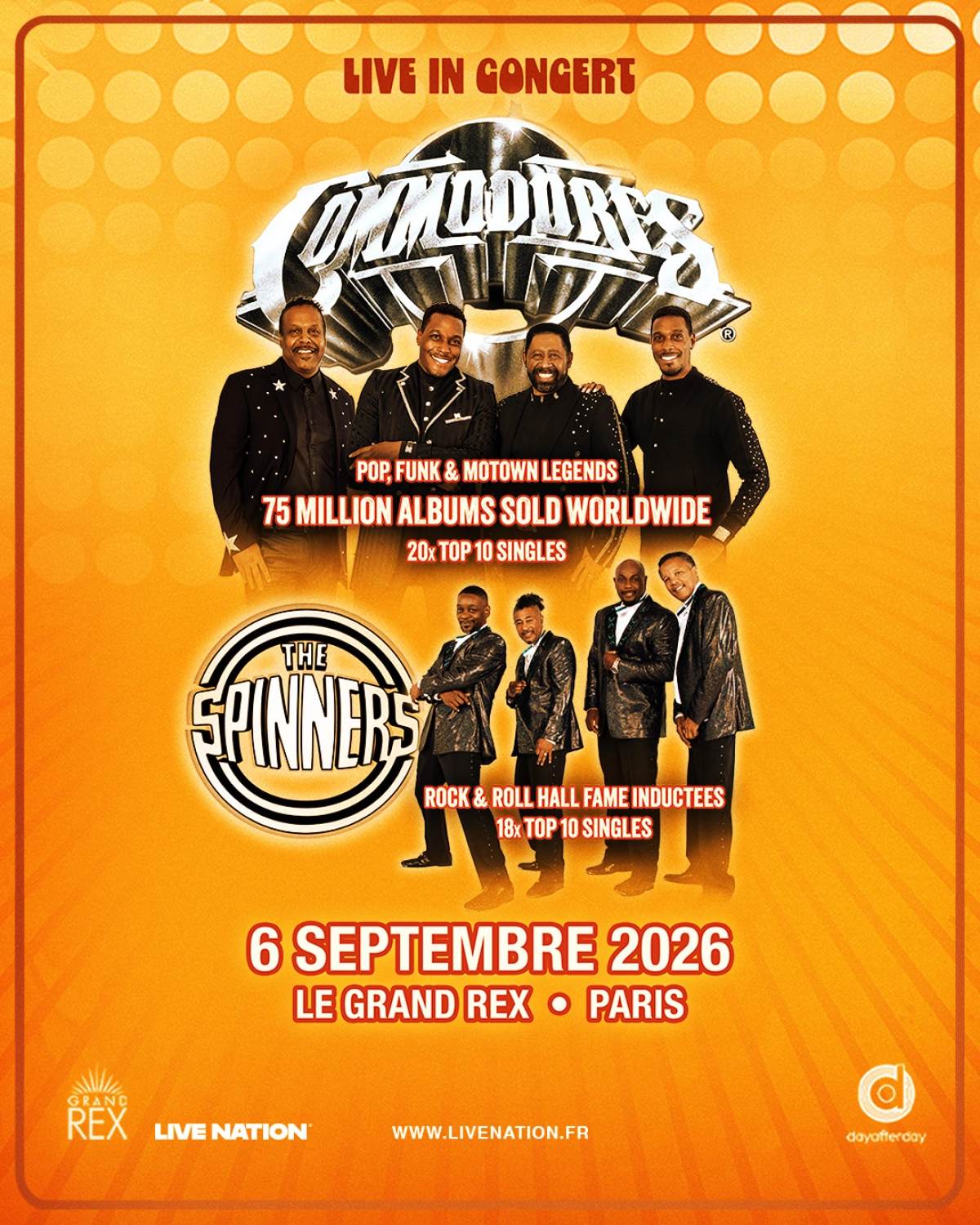 The Commodores - The Spinners al Le Grand Rex Tickets