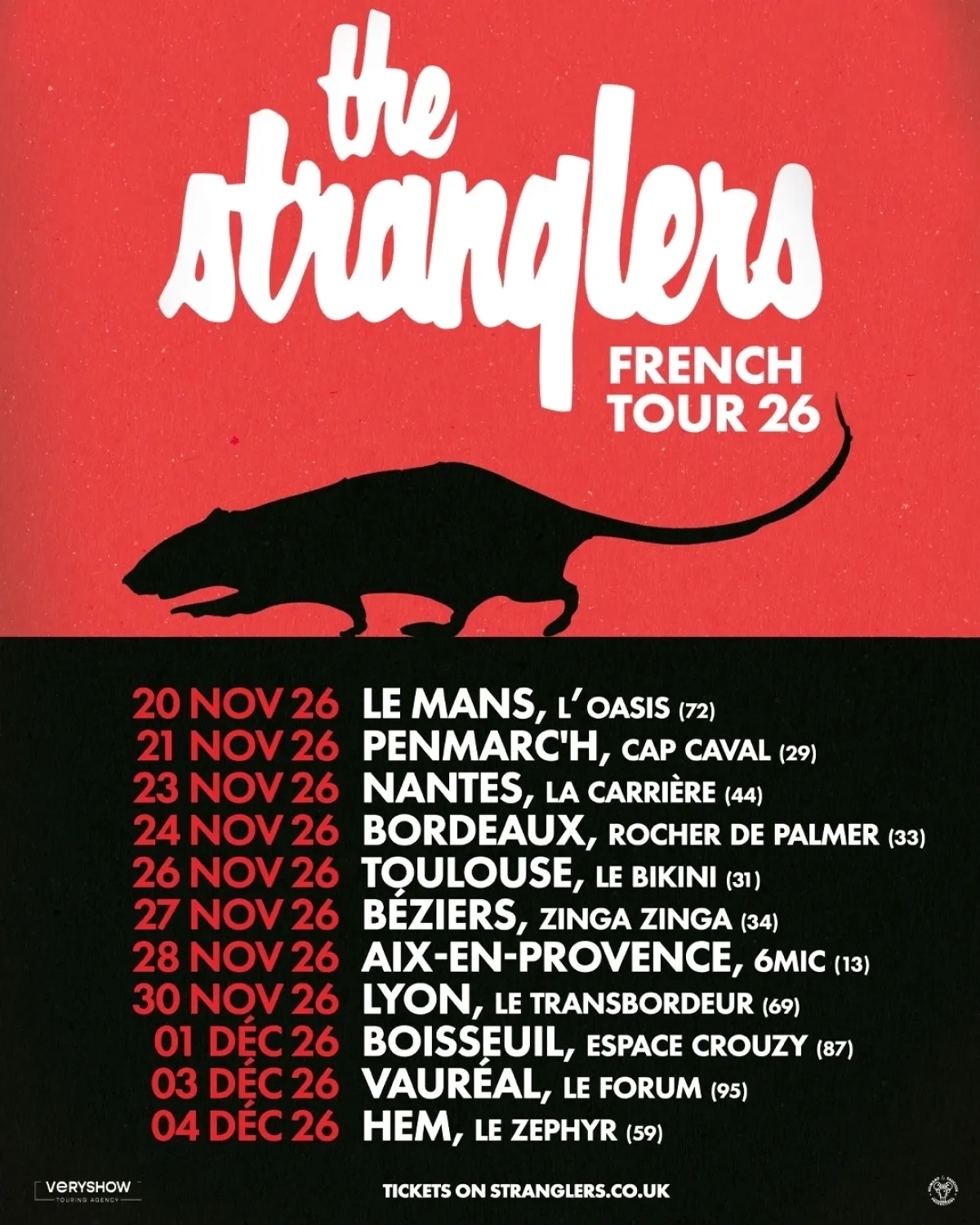 Billets The Stranglers (Le Zephyr Hem - Hem)