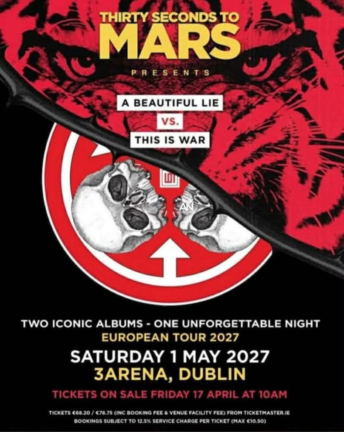 Thirty Seconds To Mars en 3Arena Dublin Tickets