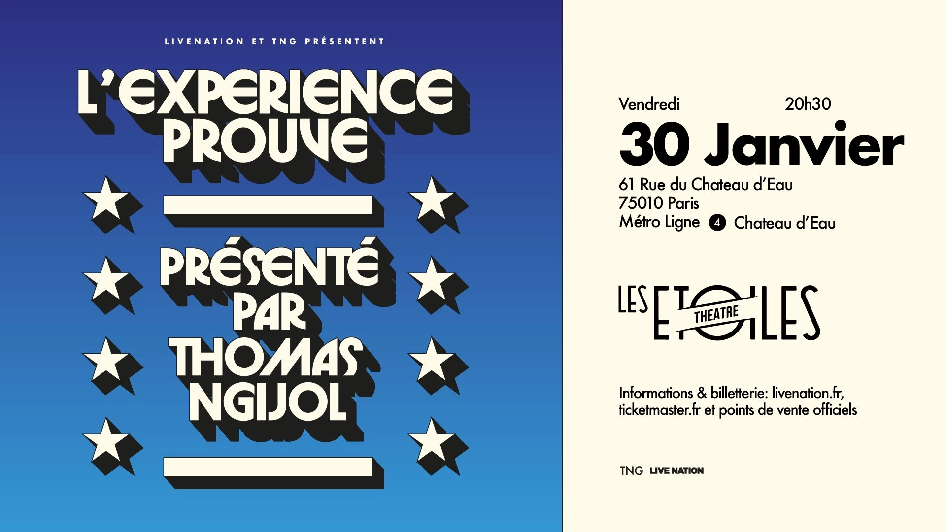 Billets Thomas Ngijol (Les Etoiles - Paris)