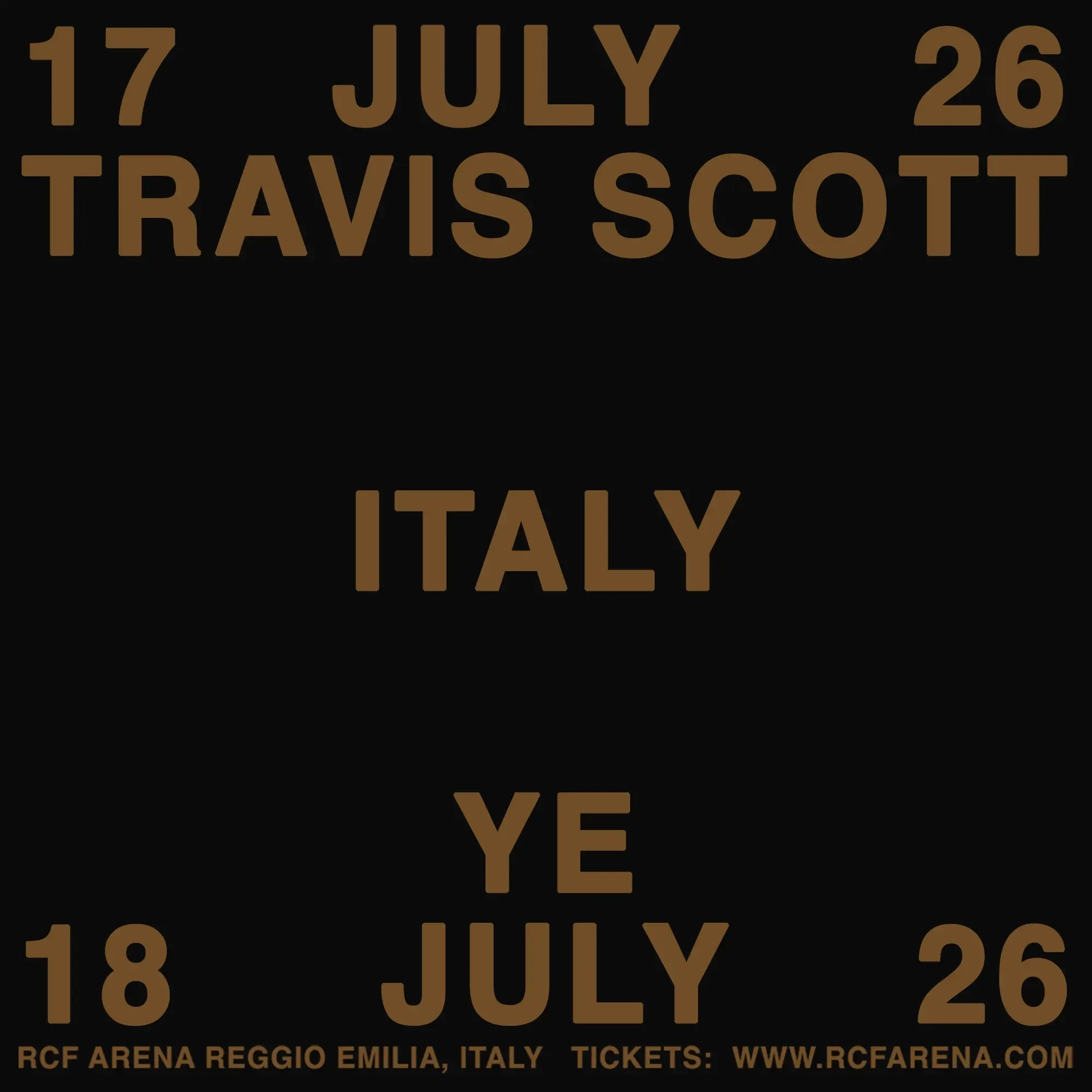 Billets Travis Scott (RCF Arena - Reggio d'Émilie)