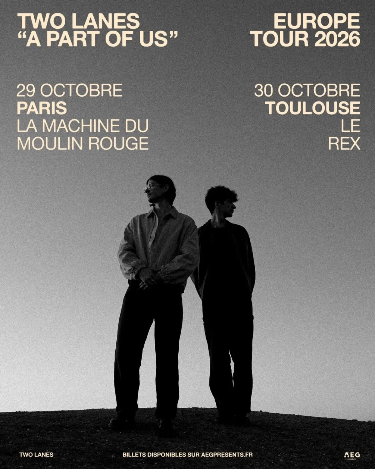 Two Lanes en Le Rex de Toulouse Tickets