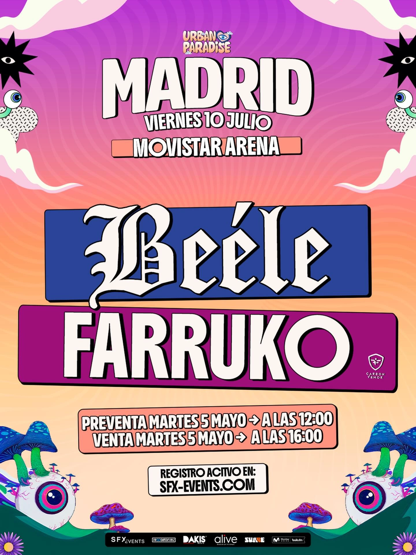 Urban Paradise - Beéle and Farruko en Movistar Arena Madrid Tickets