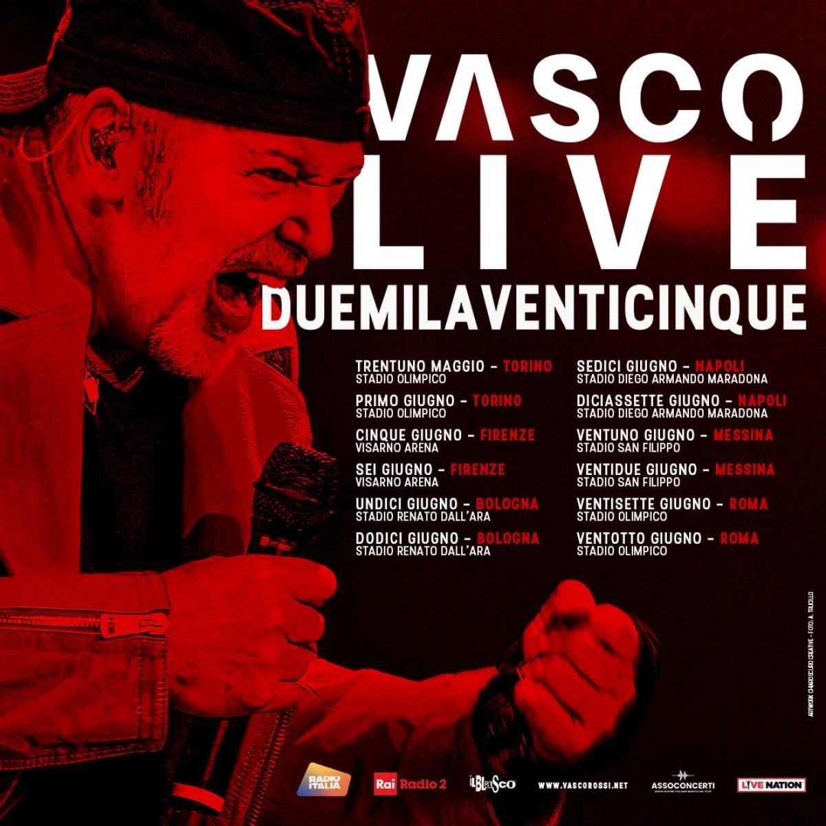 Billets Vasco Rossi (Stadio Olimpico Roma - Rome)