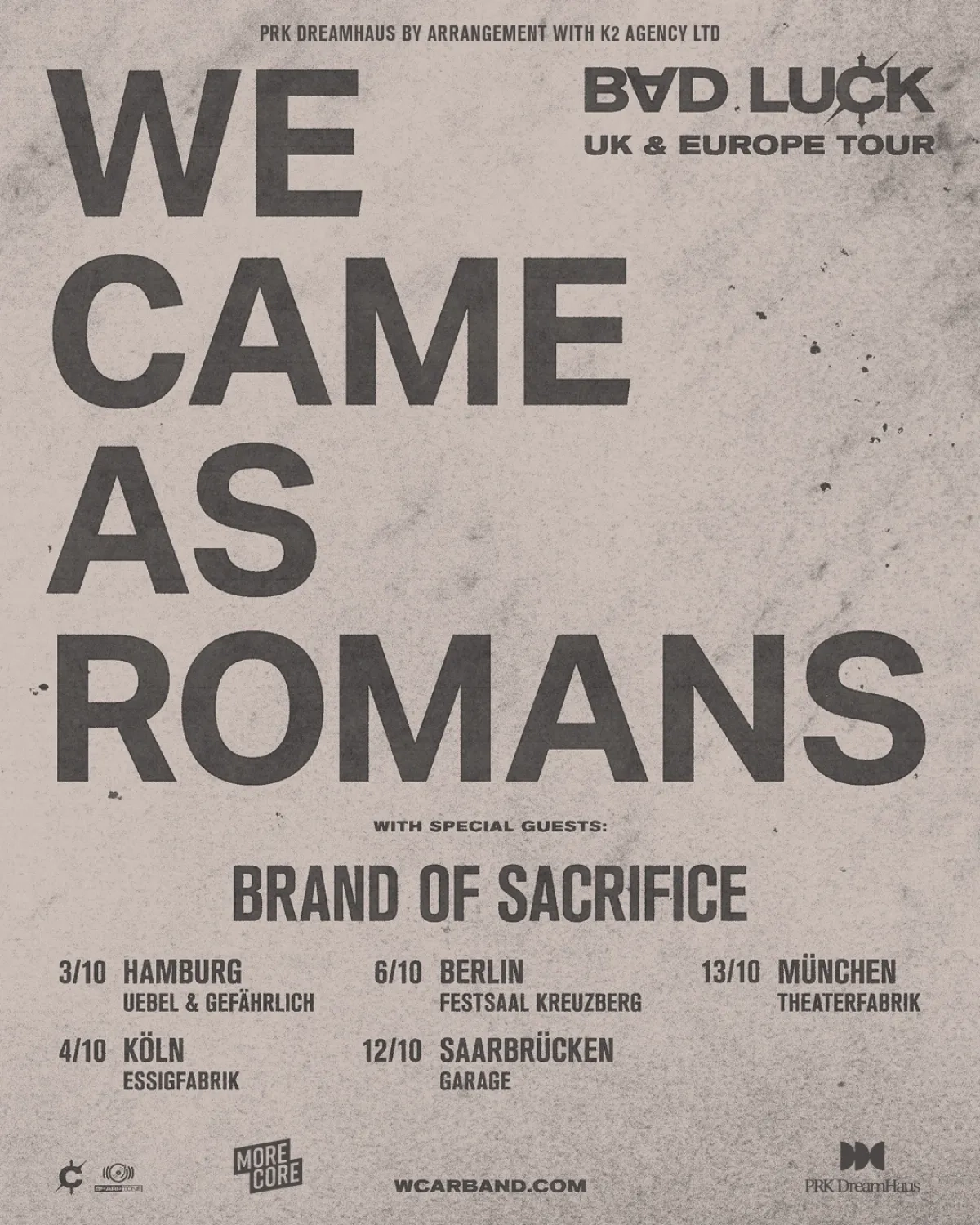 Billets We Came As Romans (Theaterfabrik München - Munich)