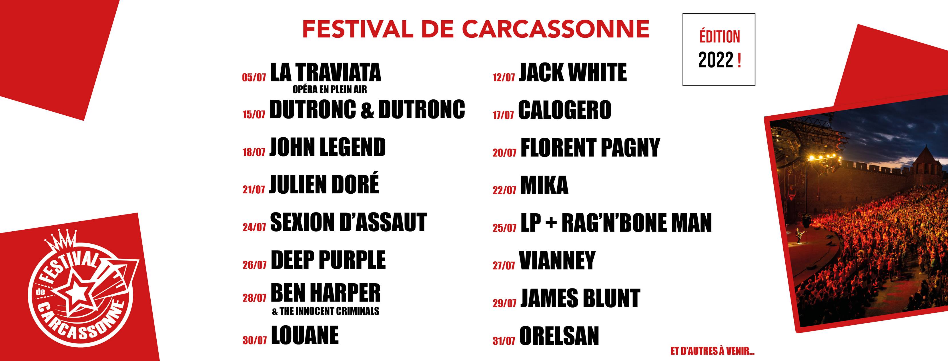 Billets et pass Festival de Carcassonne 2022 - Infos et tarifs des places de festival