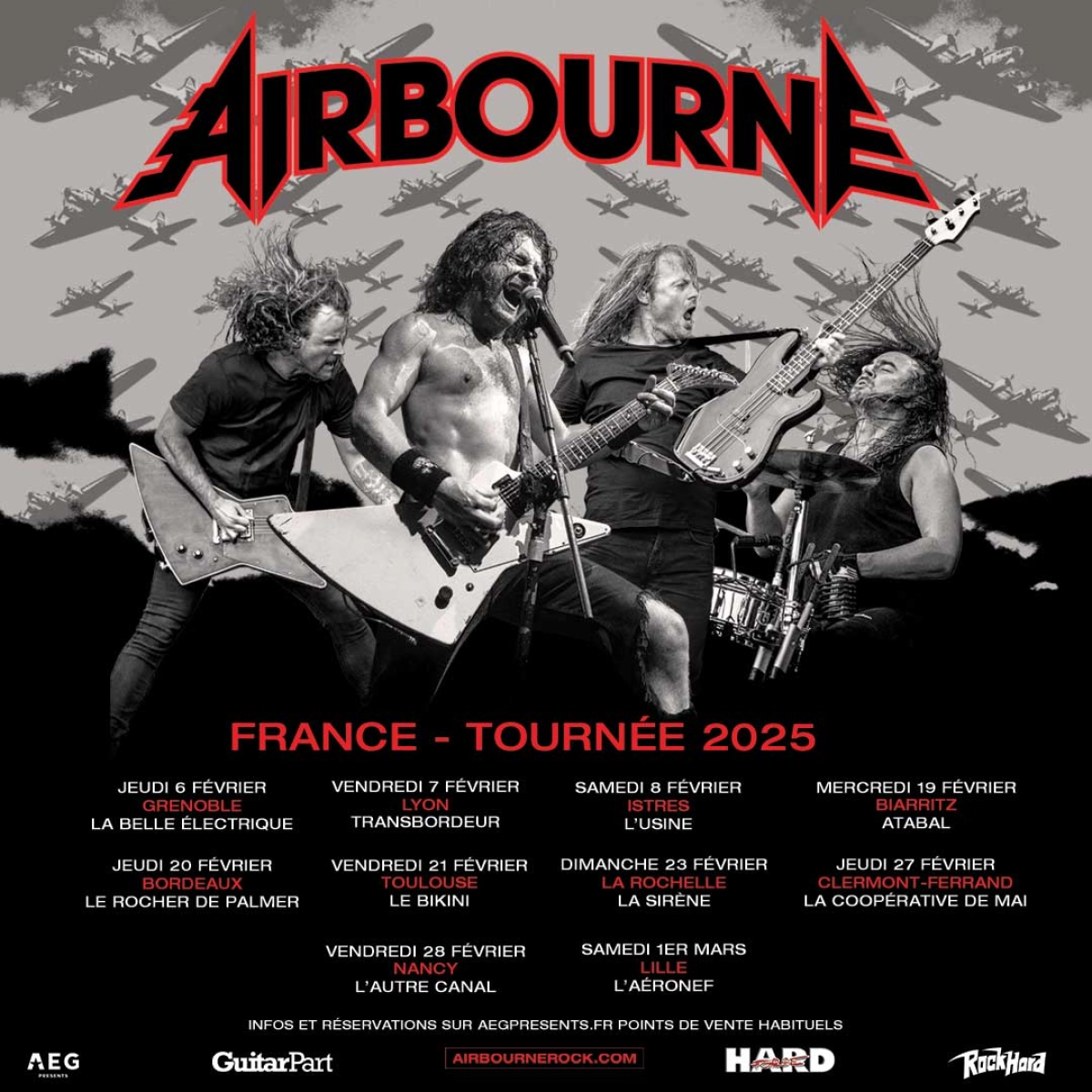 Airbourne en tournée en France en 2025 !