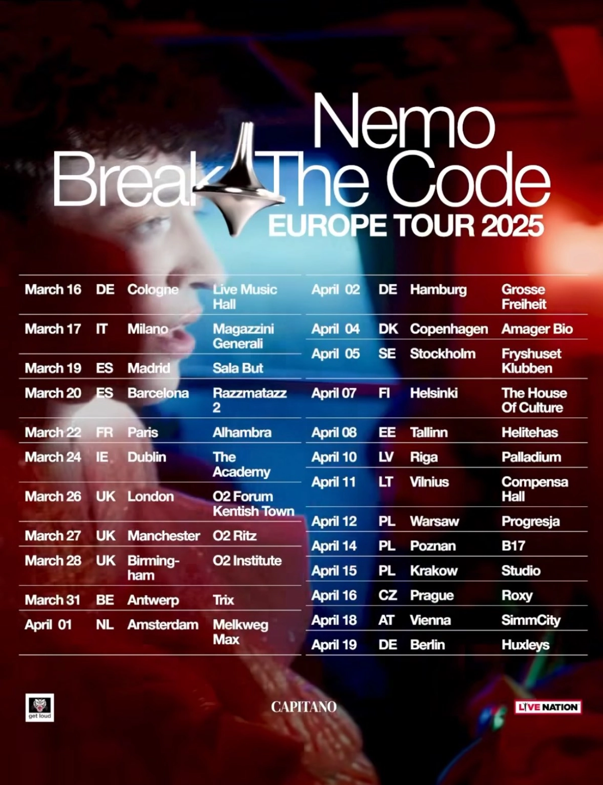 Nemo, gagnant de l'Eurovision, annonce une tournée européenne avec un passage à Paris !