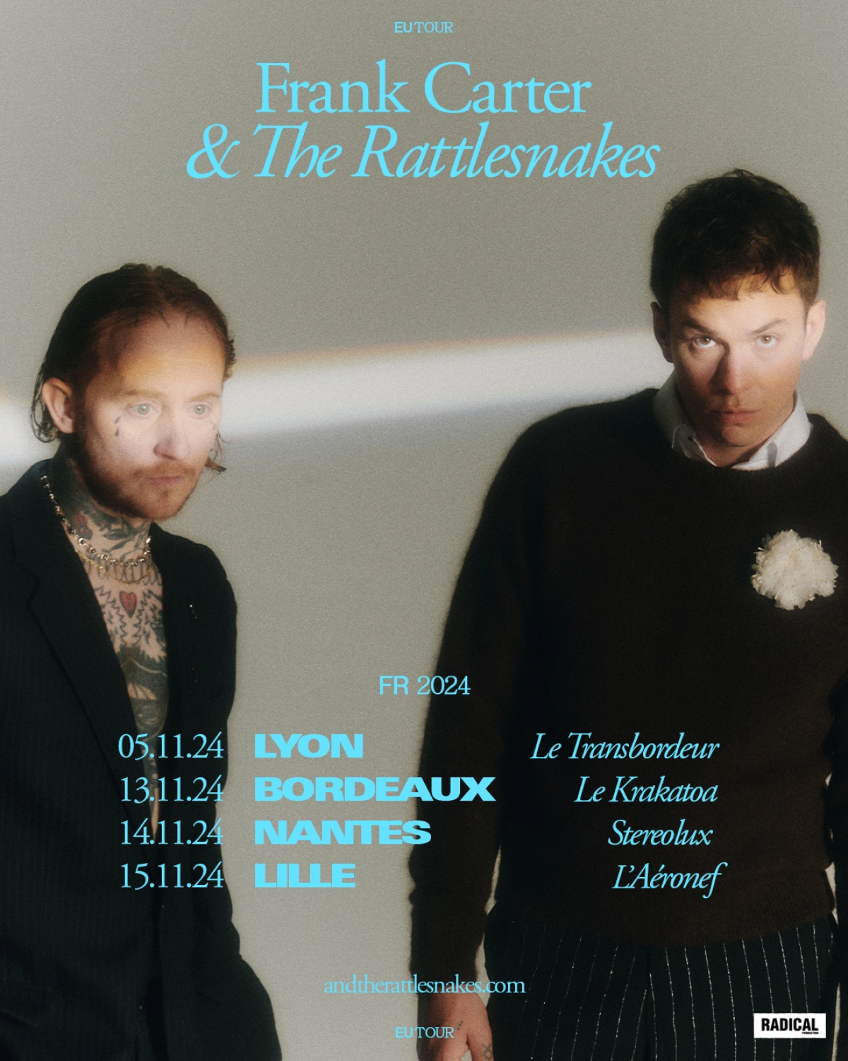 Tournée de Frank Carter & The Rattlesnakes en France : les infos !